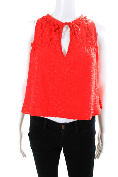 IRO Women's V-Neck Sleeveless Blouse Red Size 34
