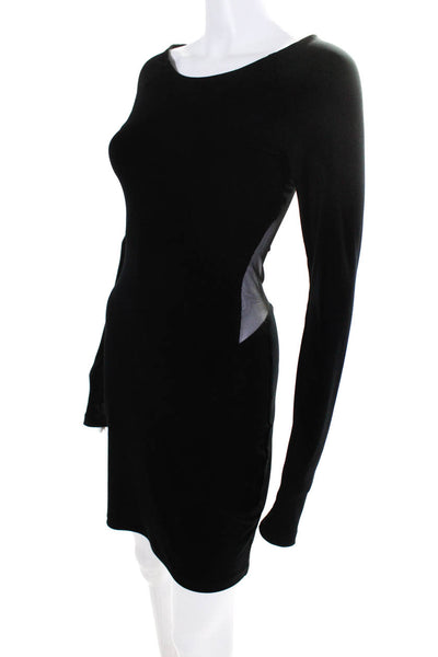Elizabeth and James Women's Long Sleeves Mesh Bodycon Mini Dress Black Size XS