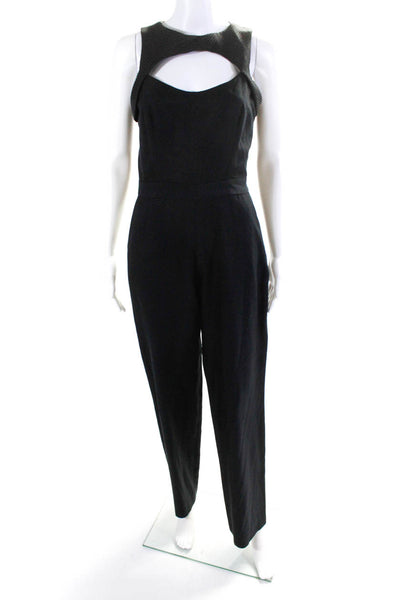 Capital Couture Women's Round Neck Cutout Sleeveless Jumpsuit Black Size 2