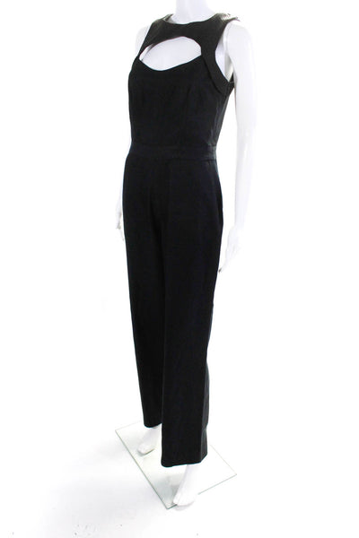 Capital Couture Women's Round Neck Cutout Sleeveless Jumpsuit Black Size 2