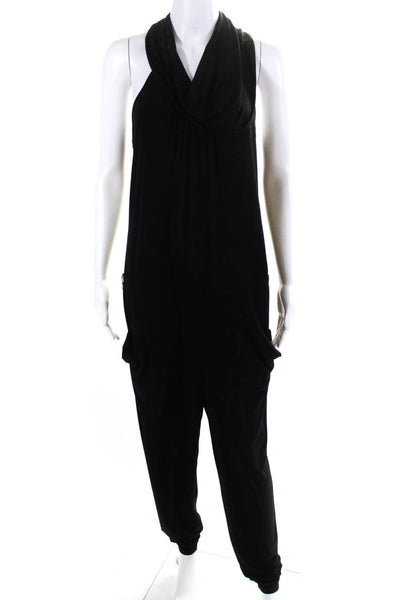 Michael Michael Kors Women's Boat Neck Sleeveless Jumpsuit Black Size S