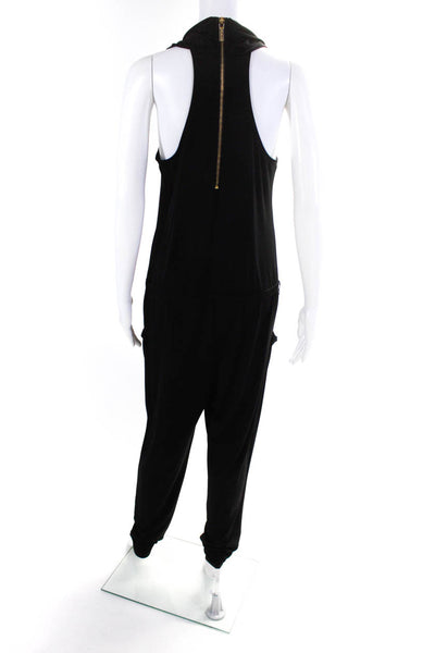 Michael Michael Kors Women's Boat Neck Sleeveless Jumpsuit Black Size S