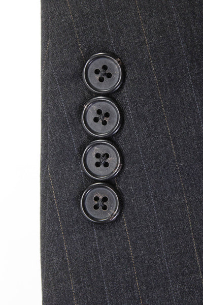 Brooks Brothers Men's Long Sleeves Line Pinstripe Jacket Black Size 42