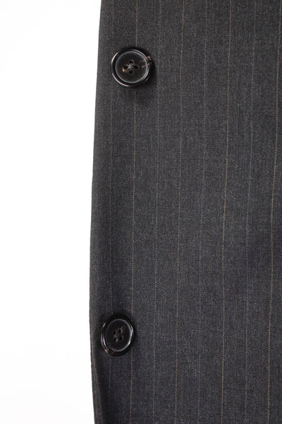 Brooks Brothers Men's Long Sleeves Line Pinstripe Jacket Black Size 42
