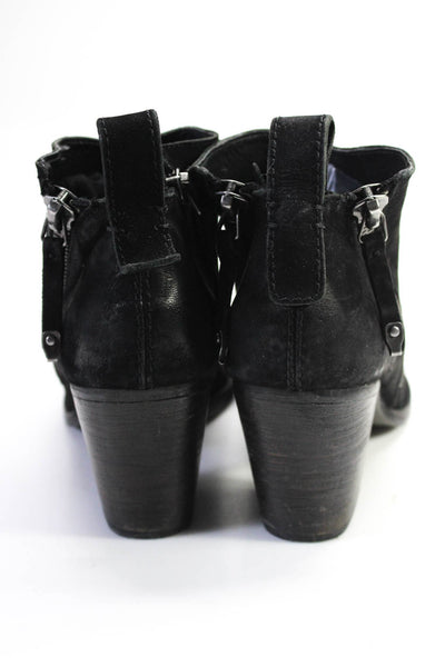 Dolce Vita Womens Suede Zip Up Ankle Boots Black Size 10