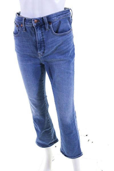 Madewell Womens Cotton Buttoned Light Wash Straight Leg Jeans Blue Size EUR28
