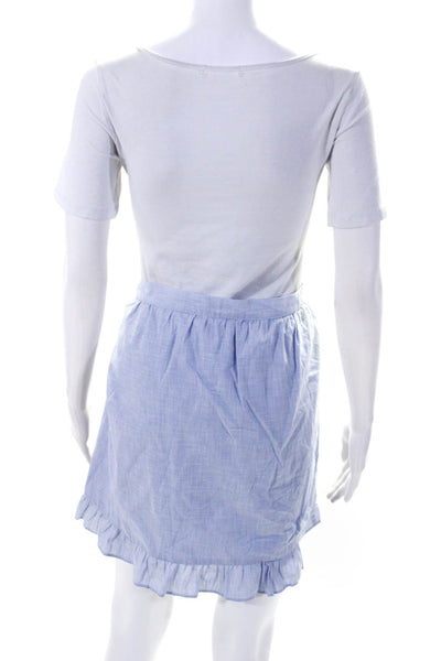 Madewell Womens Ruffle Hem Wrap Shorts Skort Light Blue Size 14