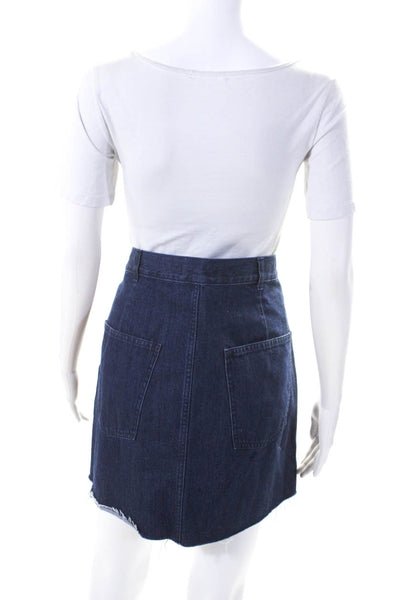 Madewell Womens Unlined Denim Mini Wrap Skort Shorts Blue Size 14