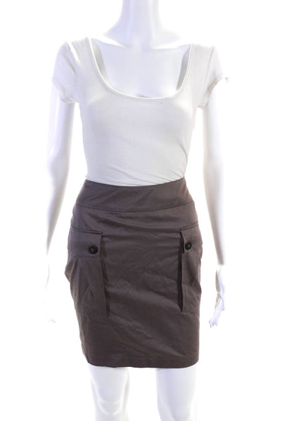 Escada Sport Women's Zip Closure Cargo Mini Skirt Brown Size 38
