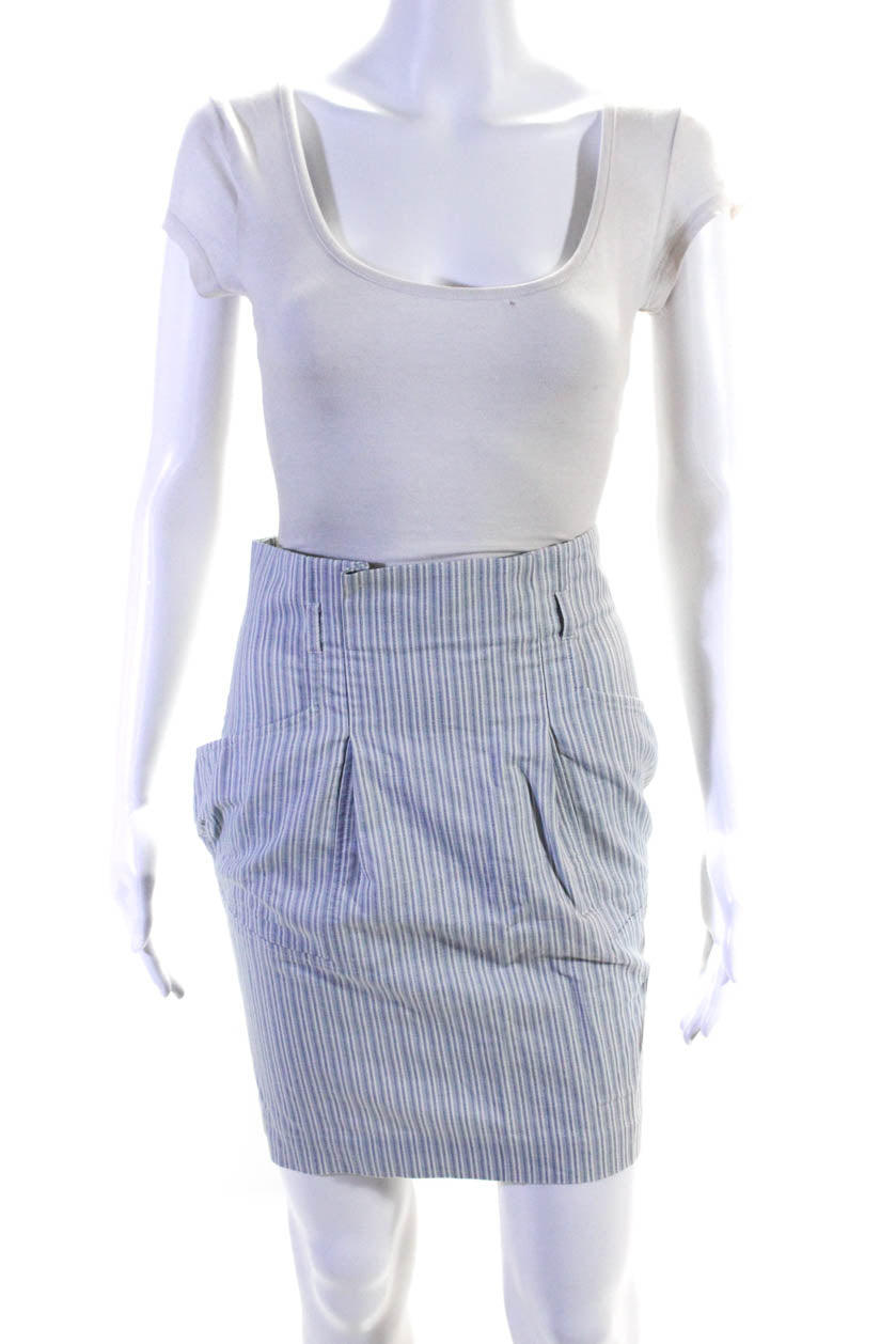 BCBGMAXAZRIA Women s Zip Closure Pockets Line Mini Skirt Stripe