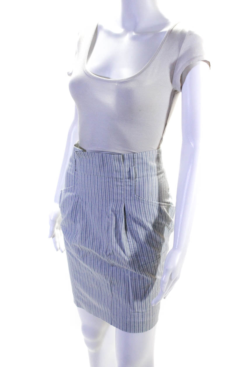 BCBGMAXAZRIA Women s Zip Closure Pockets Line Mini Skirt Stripe