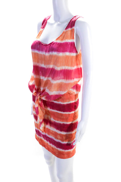 Velvet Women's Scoop Neck Sleeveless Drop Waist Mini Dress Tie Dye Size S