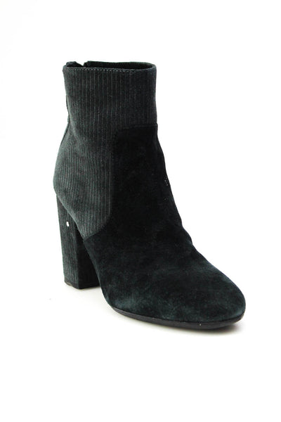 Laurence Dacade Womens Suede Ribbed Zip Up Ankle Boots Black Size 39.5 9.5