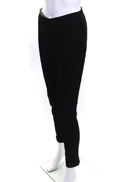 The Row Womens Side Zip High Rise Stretch Knit Ankle Leggings Black Size Small