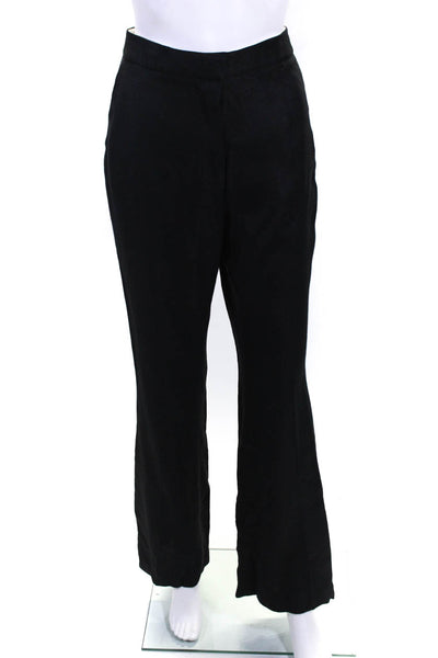 Stella McCartney Womens Zipper Fly High Rise Pleated Pants Black Size IT 42