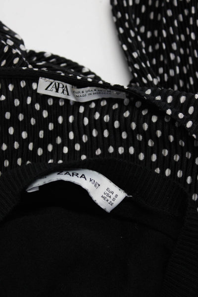 Zara Womens Long Sleeve Satin Top Blouse Cardigan Sweater Size Small Lot 2
