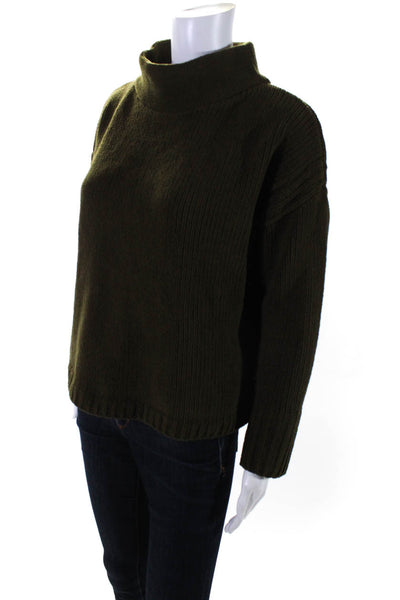 Catherine Catherine Malandrino Womens Oversized Mock Neck Sweater Green Large