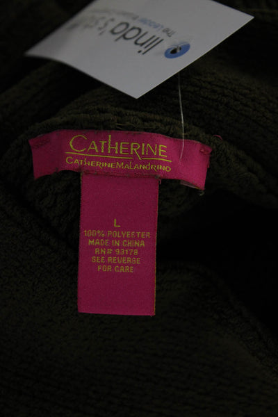 Catherine Catherine Malandrino Womens Oversized Mock Neck Sweater Green Large