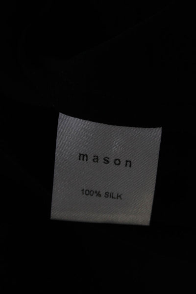 Mason Womens Silk V-Neck Sleeveless Tie Closure Blouse Tank Top Black Size 6