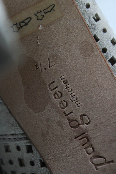 Paul Green Womens Stiletto Metallic Laser Cut Peep Toe Pumps Brown Suede UK 7.5