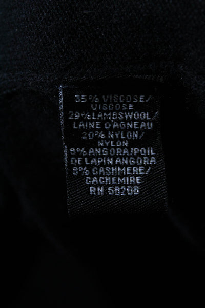 Karoo Mark Eisen Women's Drop Shoulder V-Neck Cardigan Sweater Black Size 1