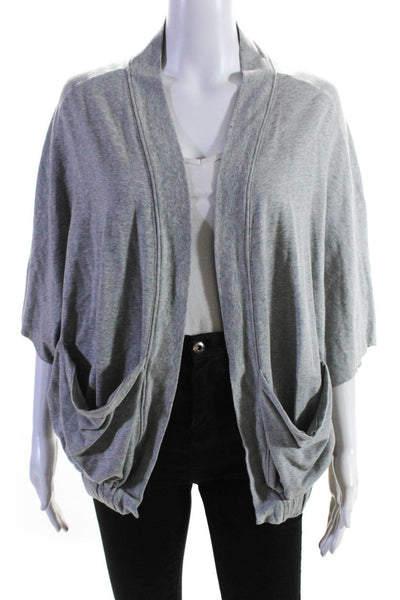 Aiko Women's Open Front Drop Shoulder Cardigan Sweater Gray Size M