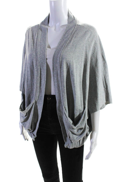 Aiko Women's Open Front Drop Shoulder Cardigan Sweater Gray Size M