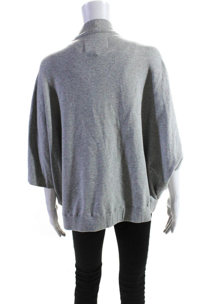 Aiko Women's Open Front Drop Shoulder Cardigan Sweater Gray Size M