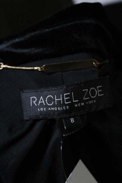 Rachel Zoe Women's Velvet One-Button Lined Blazer Jacket Black Size 8