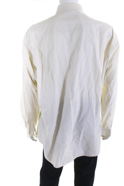 Ermenegildo Zegna Men's Collar Long Sleeves Button Down shirt Cream Size XL
