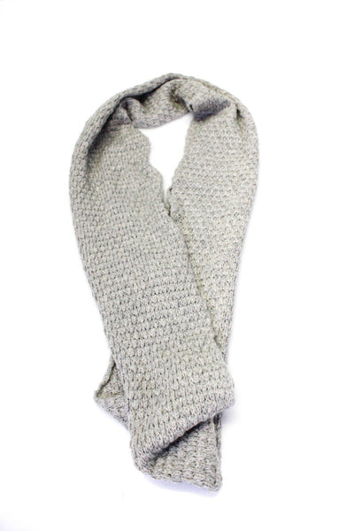 Portolano Womens Crochet Knit Cashmere Cowl Wrap Scarf Gray