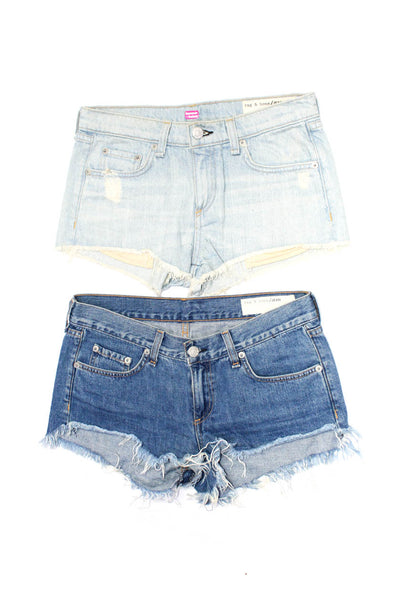 Rag & Bone Jean Womens Cotton Zip Fly Mini Cut Off Shorts Blue Size 25 24 Lot 2