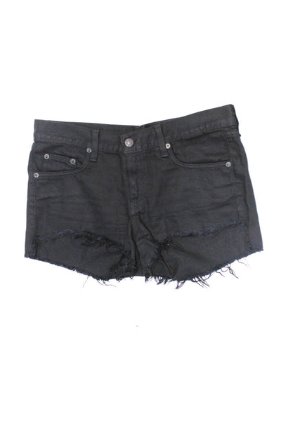 Rag & Bone Jean Adriano Goldschmied Womens Cut Off Shorts Black Size 25 30 Lot 2