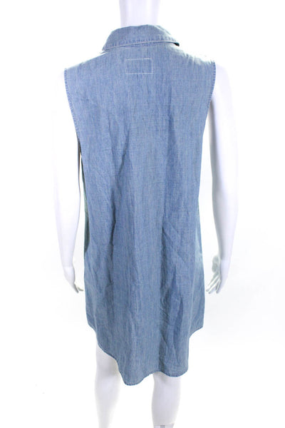 Rag & Bone Jean Womens Cotton Denim Collared Sleeveless Dress Blue Size S