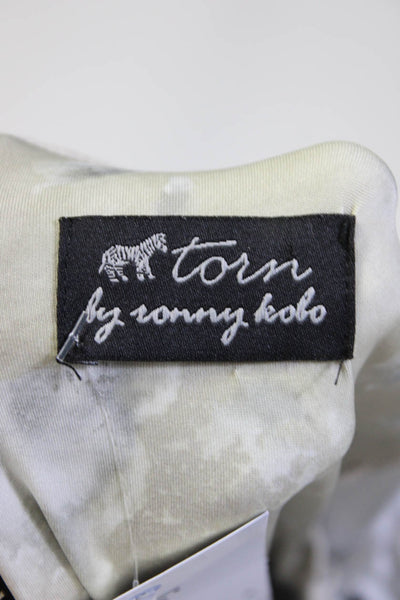 Torn by Ronny Kobo Womens Stretch Tie Dye Pleated Long Sleeve Dress Beige Size S