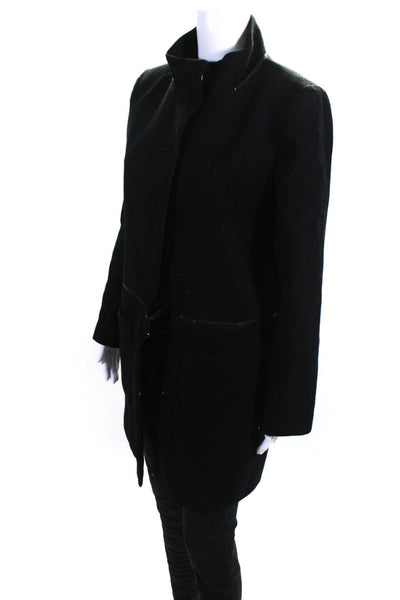 ZAC Zac Posen Womens Convertible Zip Fleece Peacoat Jacket Black Size 8