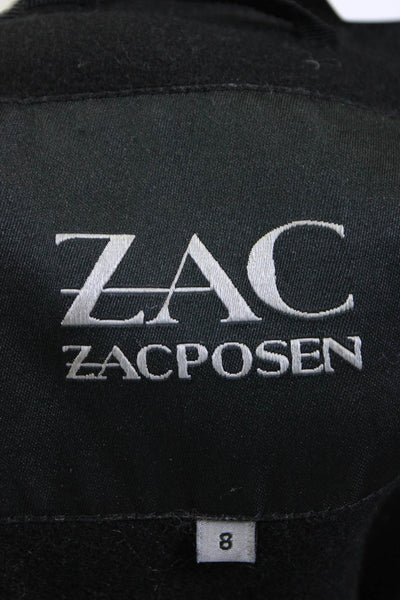ZAC Zac Posen Womens Convertible Zip Fleece Peacoat Jacket Black Size 8