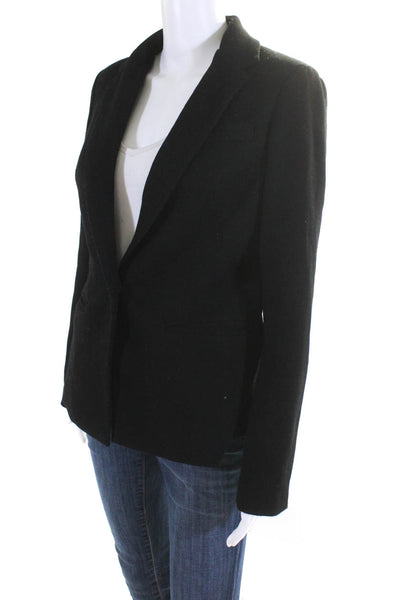 Cynthia Rowley Womens Collared Textured Buttoned Long Sleeve Blazer Black Size M