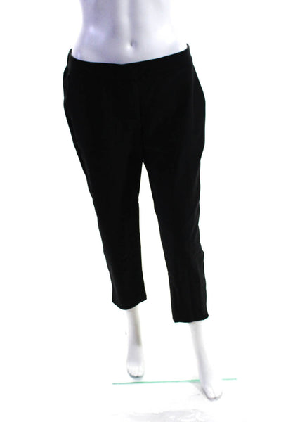 Theory Women's Mid Rise Straight Leg Ankle Zip Trouser Pants Black Size 8