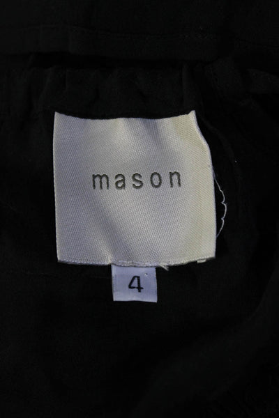 Mason Womens Silk Lace Trim V Neck Spaghetti Strap Dress Black Size 4