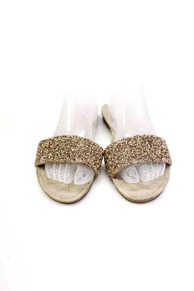 Betsey Johnson Womens Jeweled Stud Textured Strapped Slides Silver Size 0 Lot 2