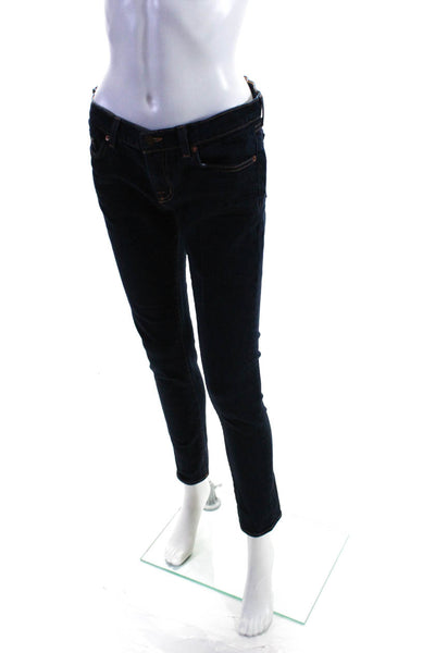 J Brand Womens Denim Low Rise Dark Wash Buttoned Skinny Jeans Pants Blue Size 29