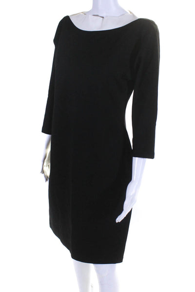 Tom And Linda Platt Womens Long Sleeves Body Con Midi Dress Black White Size 6