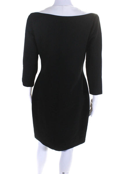 Tom And Linda Platt Womens Long Sleeves Body Con Midi Dress Black White Size 6