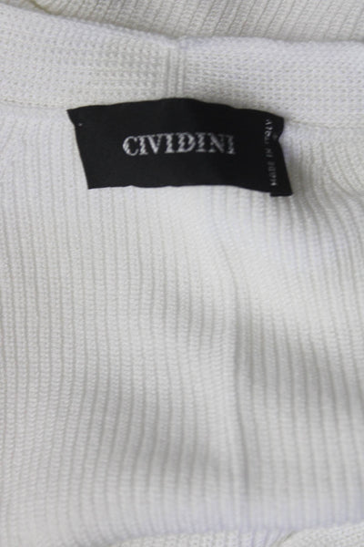 CIVIDINI Womens Cropped Cardigan Sweater White Cotton Blend Size EUR 42