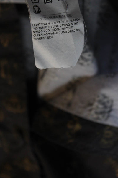 Dolce & Gabbana Mens Cotton Graphic Print Button Long Sleeve Top Gray Size EUR40