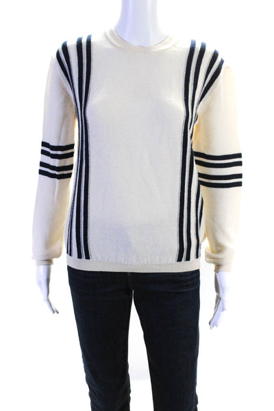 MiH Jeans Womens Wool Long Sleeve Striped Pullover Sweater Top Ivory Size XS