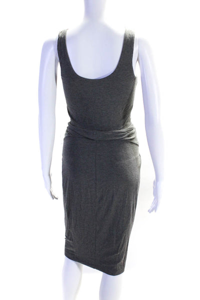 L'Agence Womens Sleeveless Scoop Neck Pullover Waist Tie Tank Dress Gray Size XS