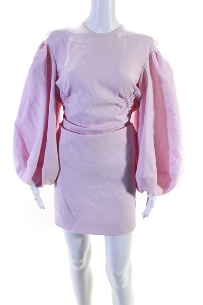 Camilla And Marc Womens Long Sleeve Zip Up Philomena Mini Dress Ice Pink Size 6