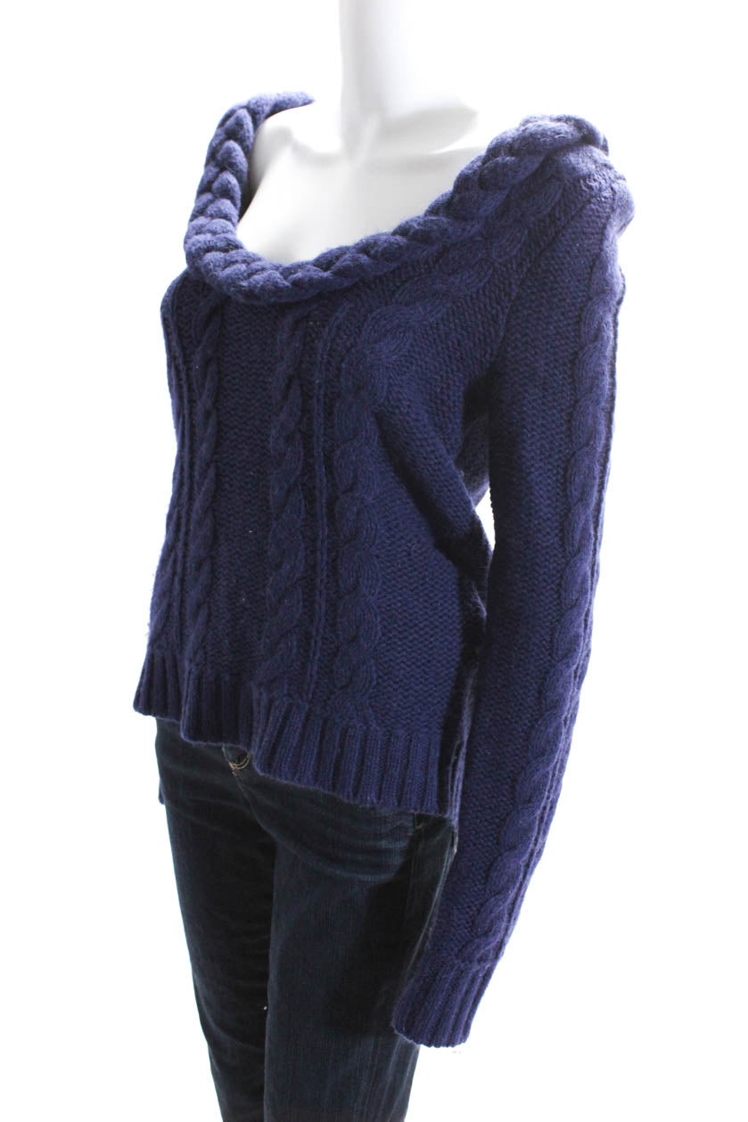 Ralph Lauren Women's V-Neck Long Sleeves Cable Knit Sweater Blue Size -  Shop Linda's Stuff